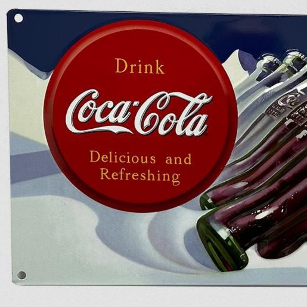 Coca Cola Cold Bottle Tin‎ Sign 18x8 Vintage Style Soda Bar Wall Mancavedecor